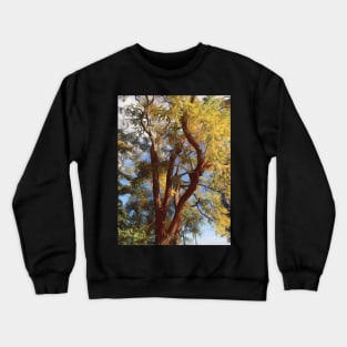 Autumn tree in the breeze Crewneck Sweatshirt